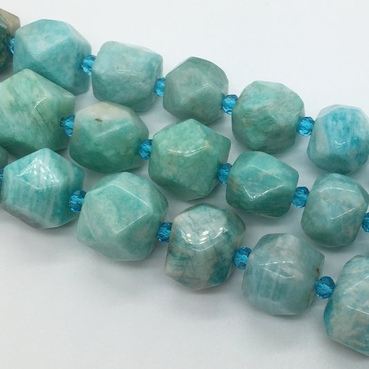 Web Based Natural Amazonite Loose Bead Necklace