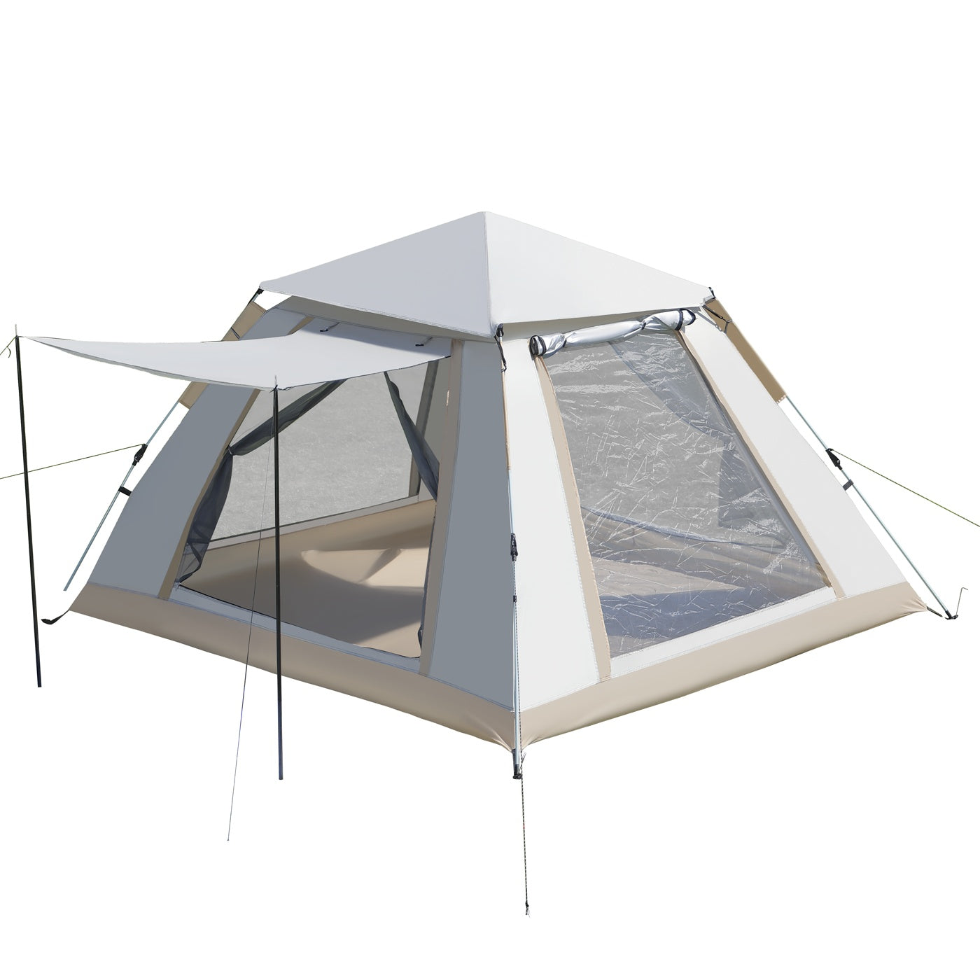 Web Based Family Quick-opening Tent 84.6L X 84.6W X 55.9H Tent Instant Camping Rainproof Tent 2-4 Person Tent Outdoor Tent Camping Tent  Hiking Tent Camping Set Pop-up Tent Outdoor Tent Party Portable Tent