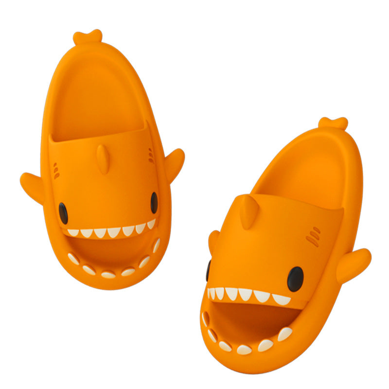 Web Based Adult's Slippers Indoor Outdoor Funny Shark Cartoon