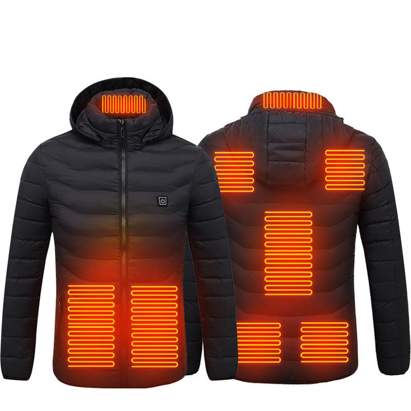 Web Based Winter Heated Jacket USB Electric Cotton Coat Zip-up Heater Thermal Clothing Heating Vest For Men