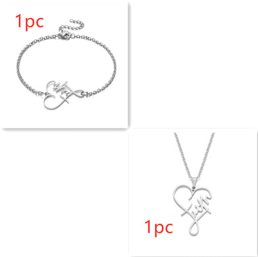 Web Based European And American Necklace Heart Of Faith Pendant