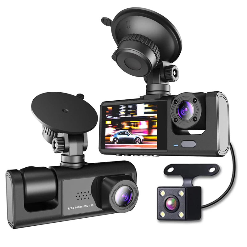 Web Based Car Dual Lens Dash Cam HD 1080P Front Rear Inside Video Recorder Camera G-Sensor