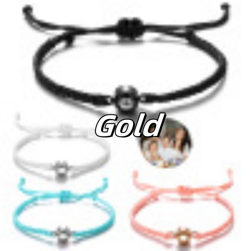 Web Based Projection Bracelets Circle Photo Bracelet Customized Colorful Woven Projection Bracelet Adjustable