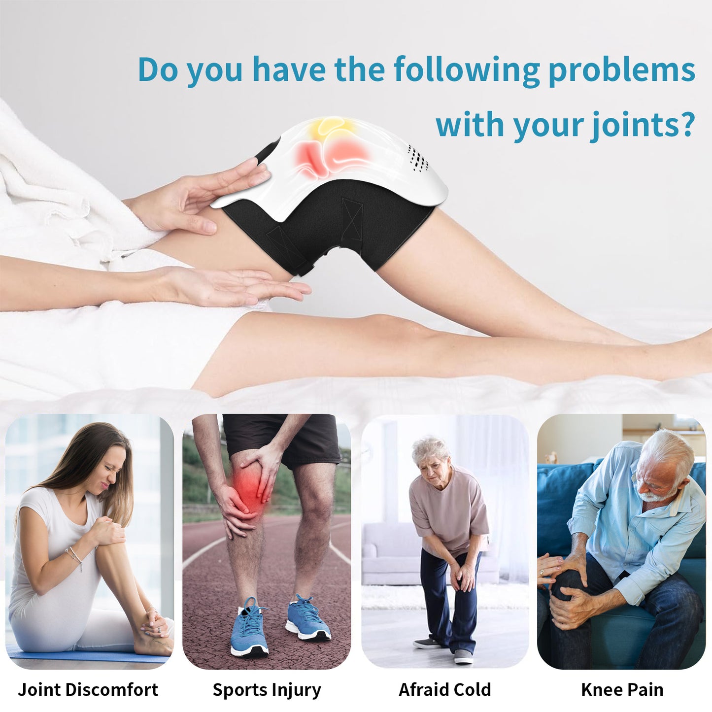 Web Based Intelligent Home Use Electric Intelligent Kneading Heating Knee Massager Rechargeable Pain Relief Infrared Laser Vibration Knee Massager