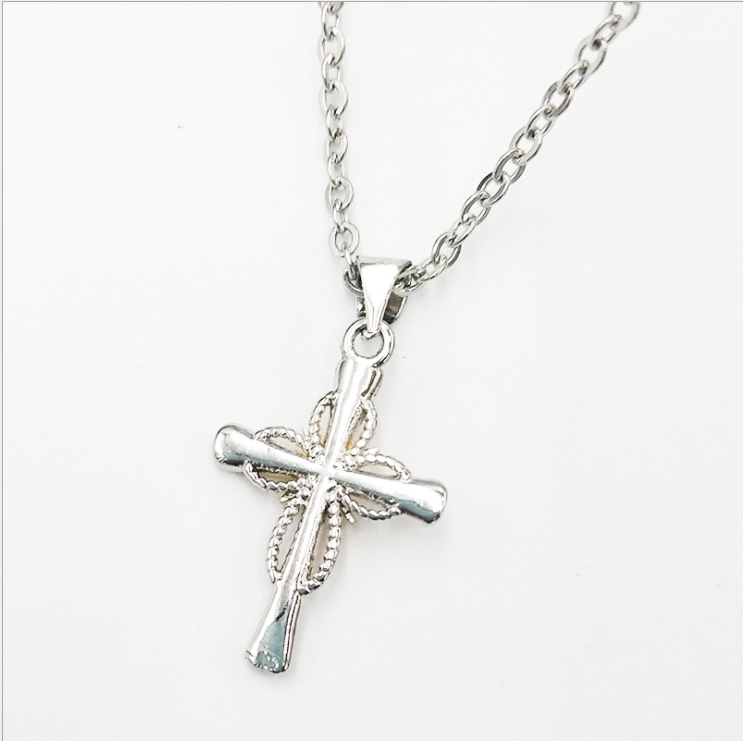 Web Based Octagonal Star Cross Alloy Pendant