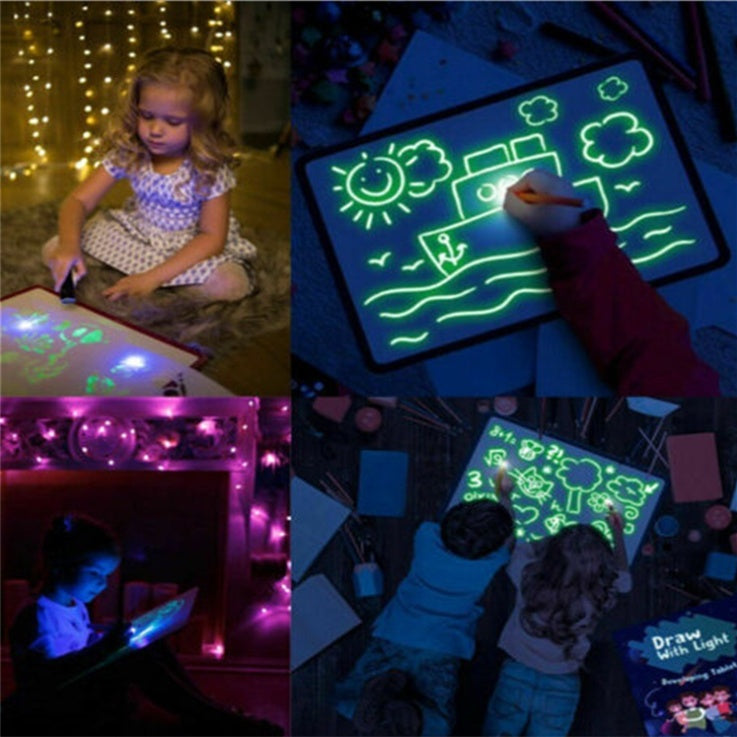Web Based Educational Toy Drawing Pad 3D Magic 8 Light Effects Puzzle Board Sketchpad