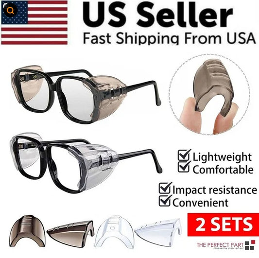 Webbased 2 Pairs Side  For Eye Glasses Slip On Safety Glasses Shield Universal US