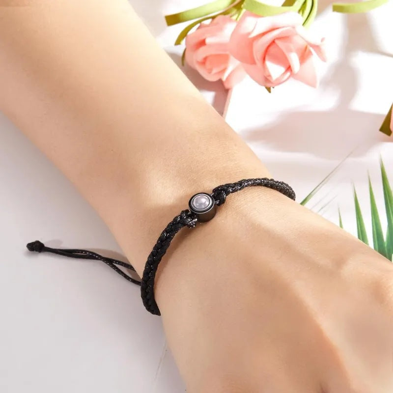 Web Based Projection Bracelets Circle Photo Bracelet Customized Colorful Woven Projection Bracelet Adjustable