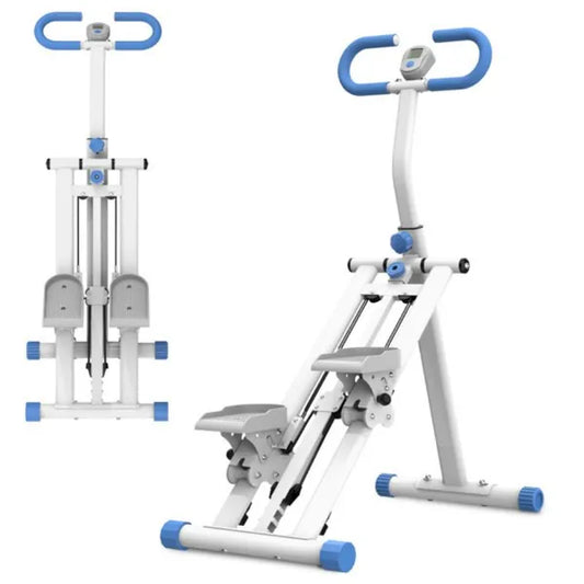 Web Based Stair Stepper With Resistance Home-Upgrade Vertical Climber Workout Machine For Full-Body Exercise Climber Fitness Equipment With Stable Frame Adjustable Handlebar-Blue Not Support Self-pick Up