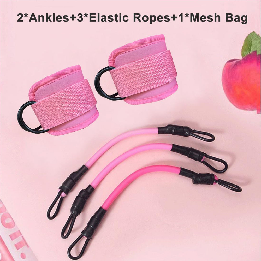Web Based Ankle Resistance Bands With Cuffs For Women & Men,Adjustable Leg Workout Bands For Kickbacks, Booty Lift For Home Gym