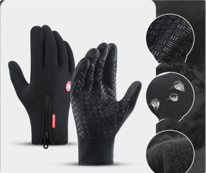 Webased Winter Gloves Touch Screen Riding Motorcycle Sliding Waterproof Sports Gloves With Fleece