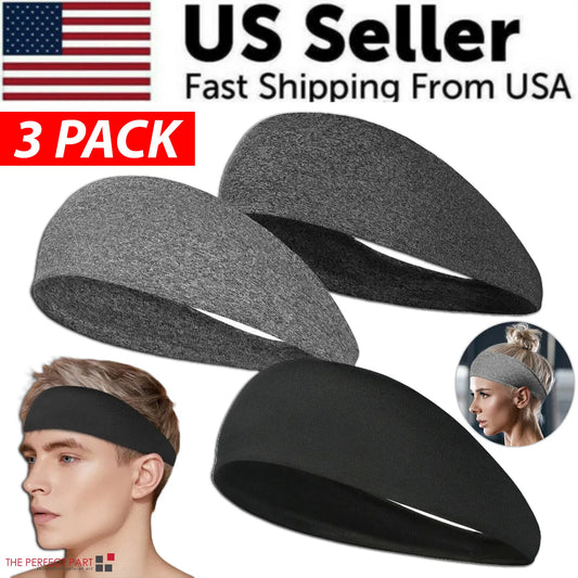 Web Based 3x Mens Women Sweat Sweatband Headband Stretch Sports Head Band Yoga Gym Running