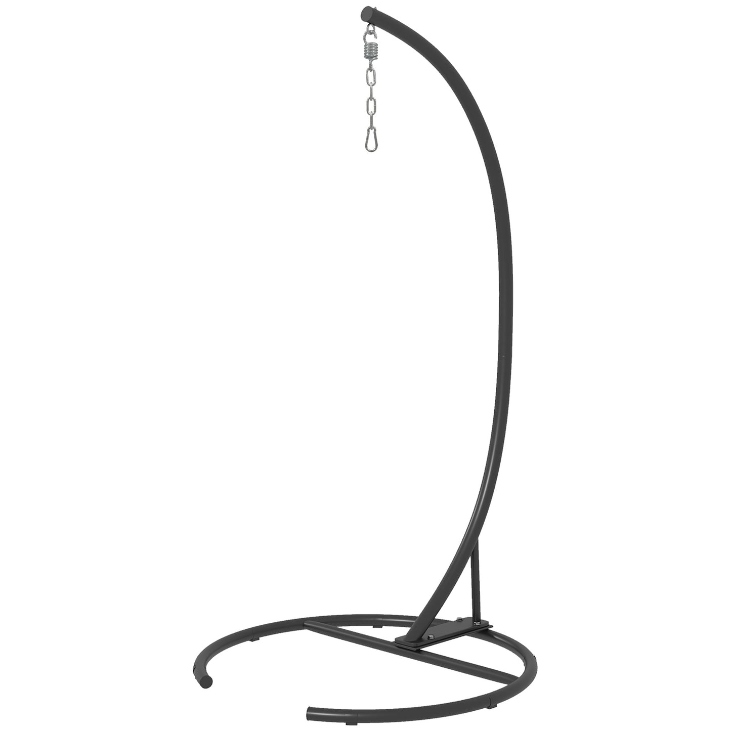 Web Based Hanging Hammock Chair Stand with Round Base, 40.2" x 76.8", Black