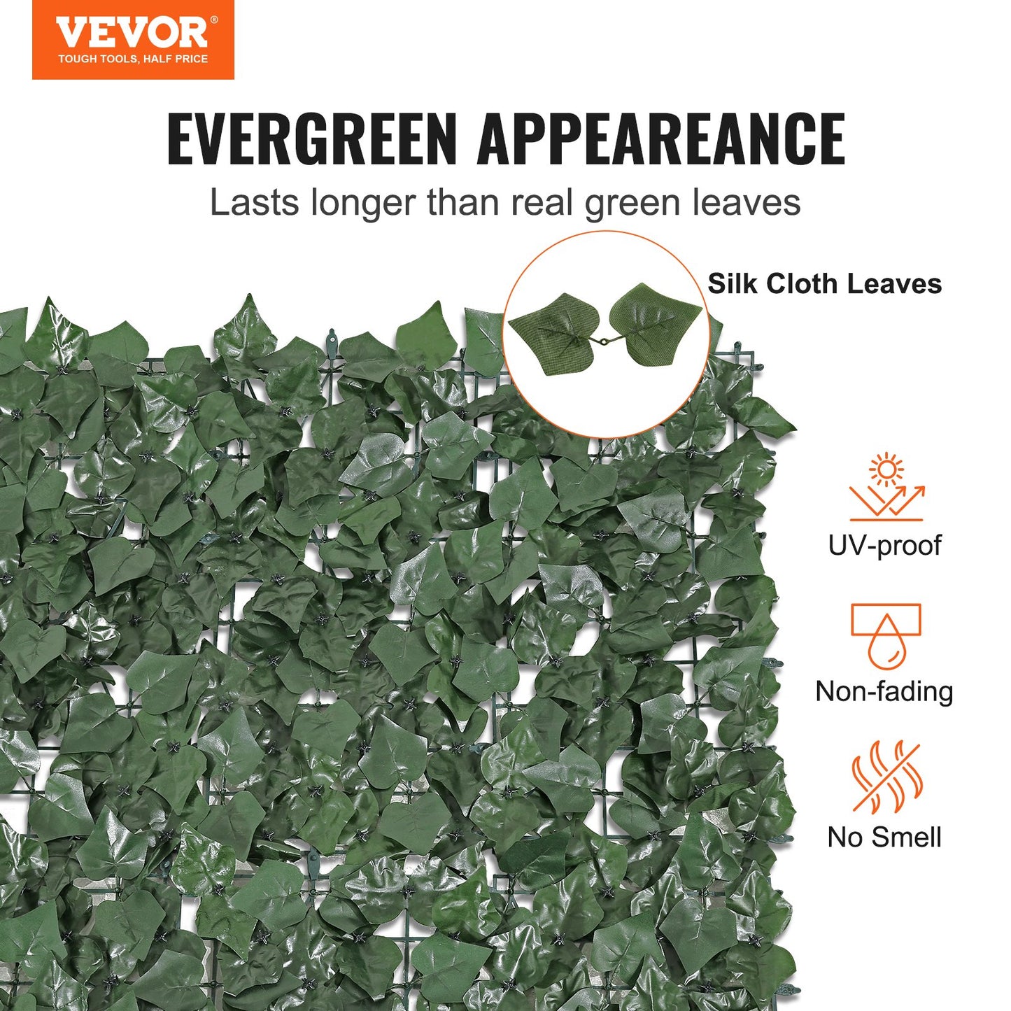 Wb Based Ivy Privacy Fence, 59 X 98 In Artificial Green Wall Screen, Greenery Ivy Fence With Strengthened Joint, Faux Hedges Vine Leaf Decoration For Outdoor Garden, Yard, Balcony, Patio Decor