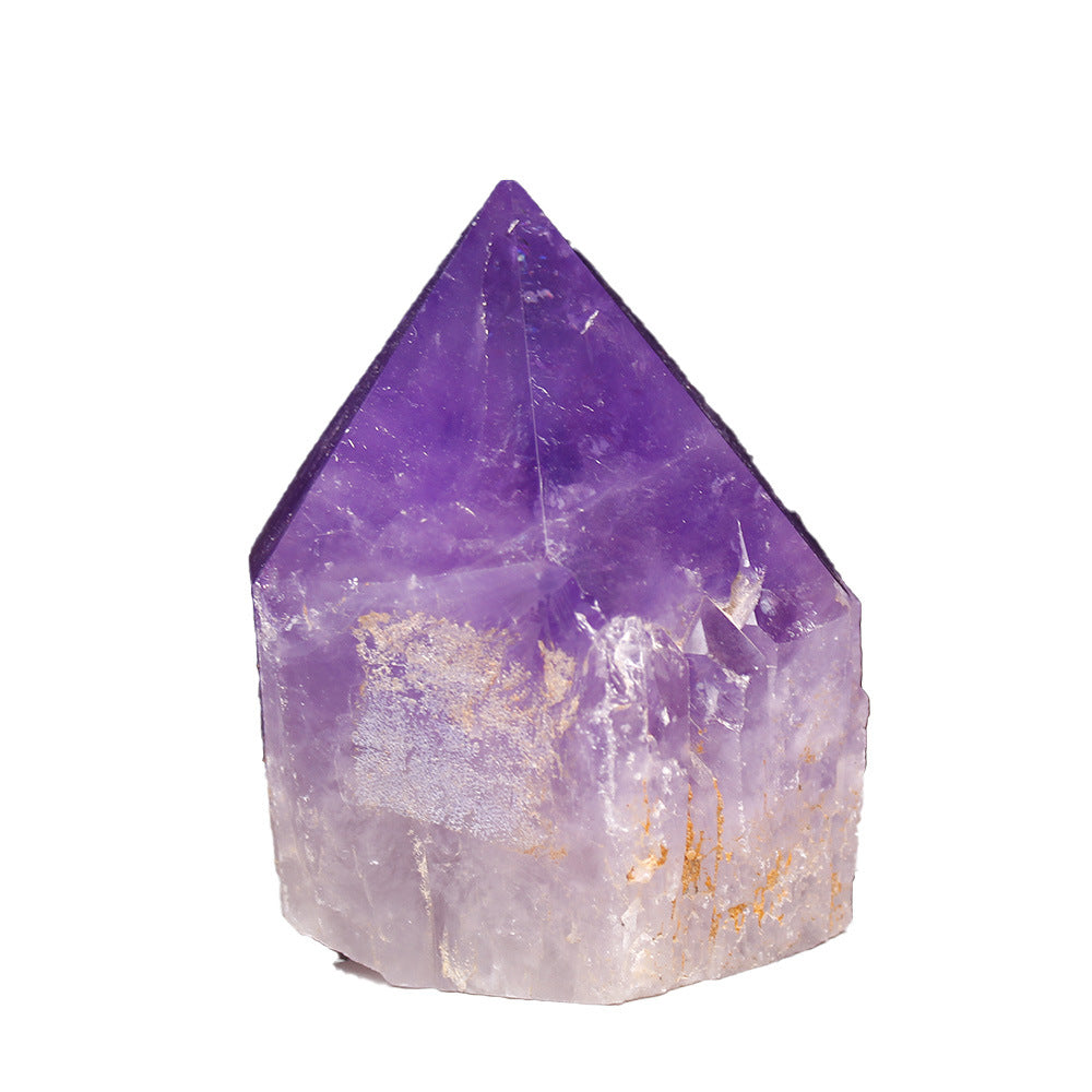 Web Based Natural Brazilian Amethyst Rough Stone Ornament Hexagonal Pillar