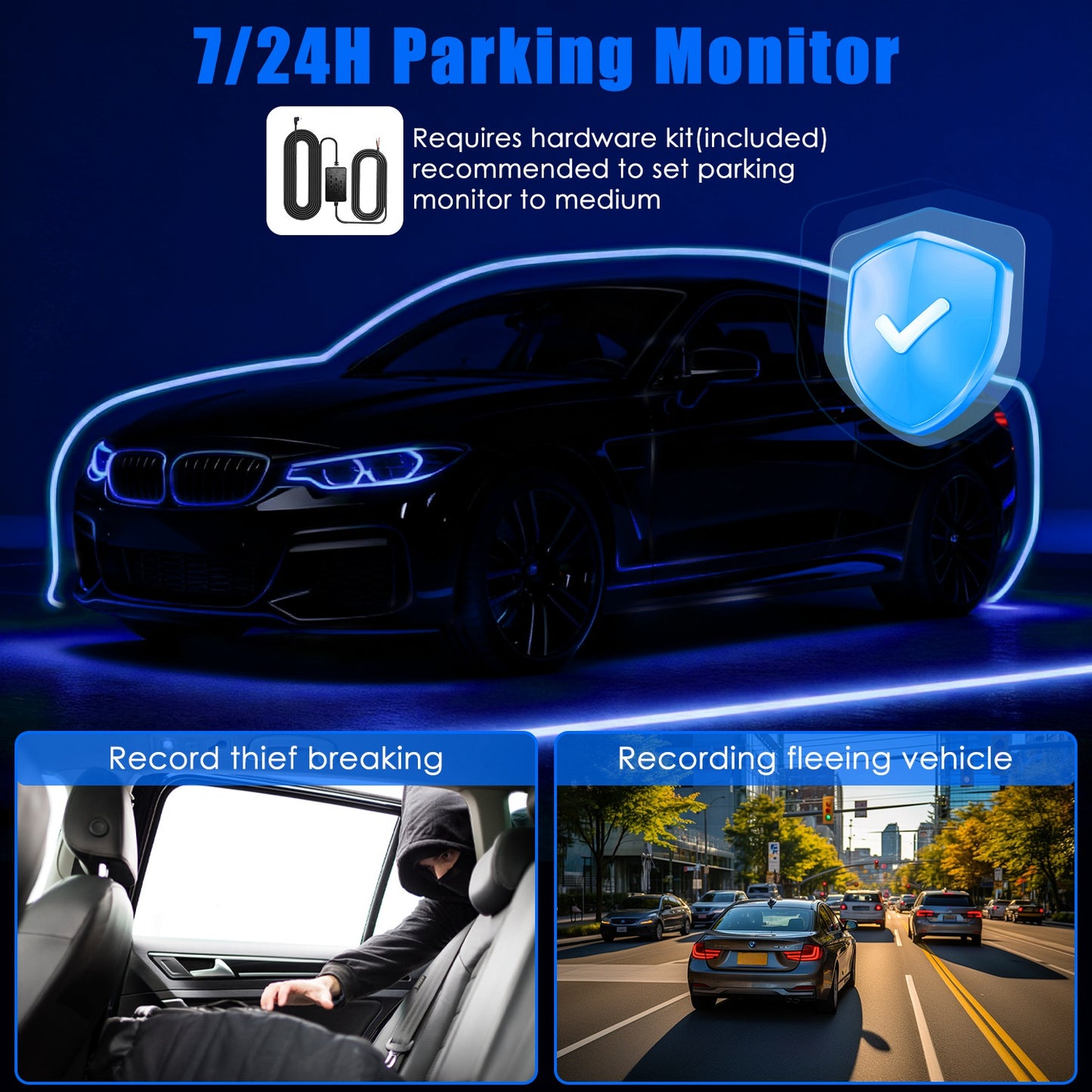 Web Based 4 Channel Car Dash Cam With 128G MMC Card 1080P Front 720P Left Right 480P Rear G-Sensor Parking Monitor Loop Recording Night Vision 360 Degree Surveillance Car Camera