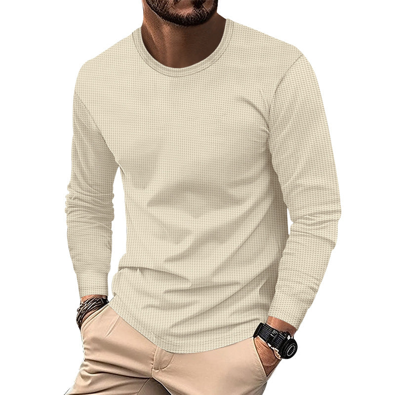Web Based Round Neck Waffle Casual Top For Men