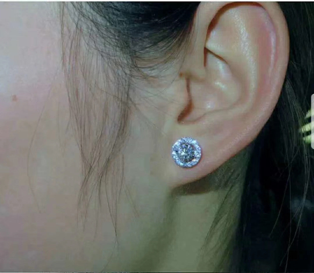 Web Based Jade Moissanite 925 Silver To Create Men's And Women's Stud Earrings