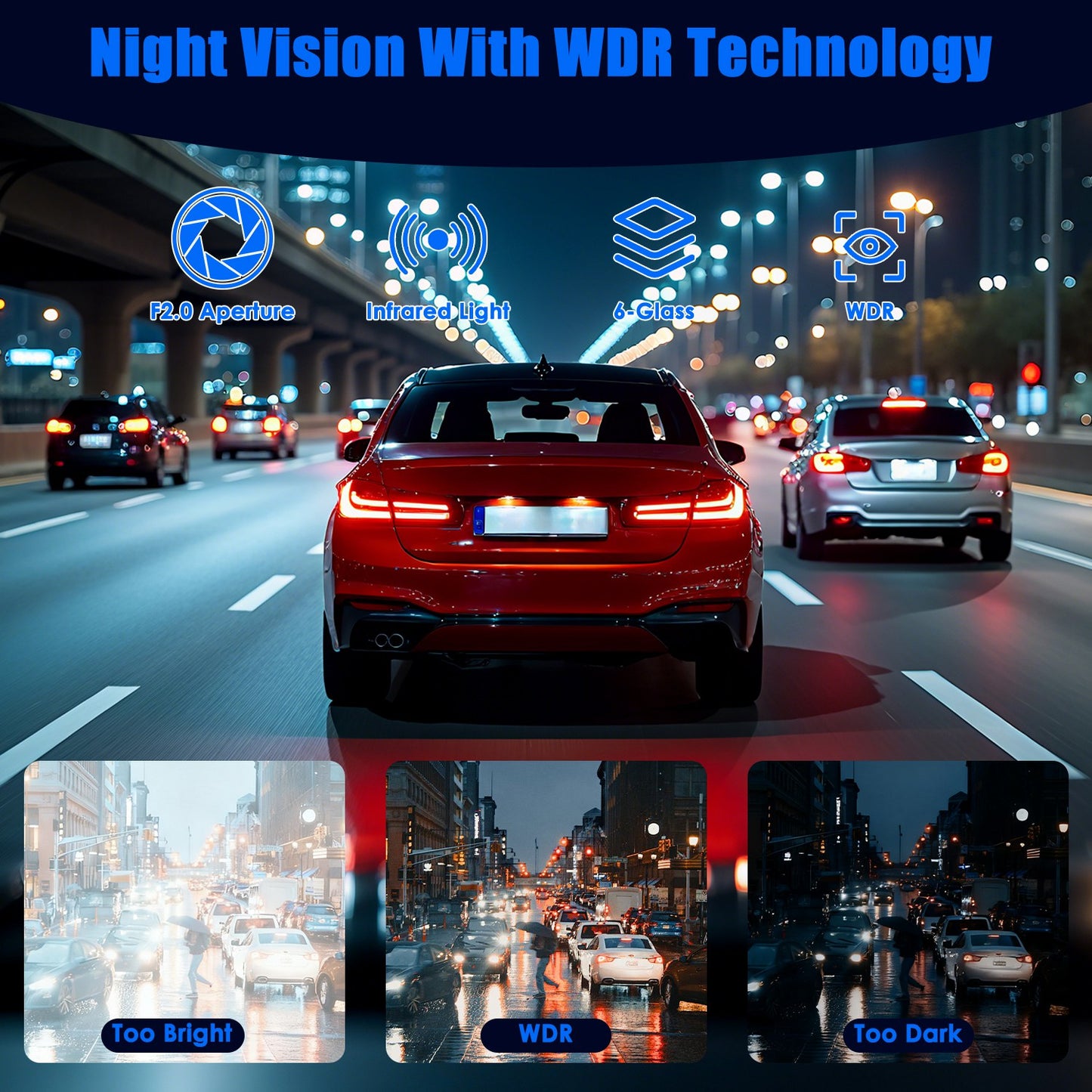 Web Based 4 Channel Car Dash Cam With 128G MMC Card 1080P Front 720P Left Right 480P Rear G-Sensor Parking Monitor Loop Recording Night Vision 360 Degree Surveillance Car Camera