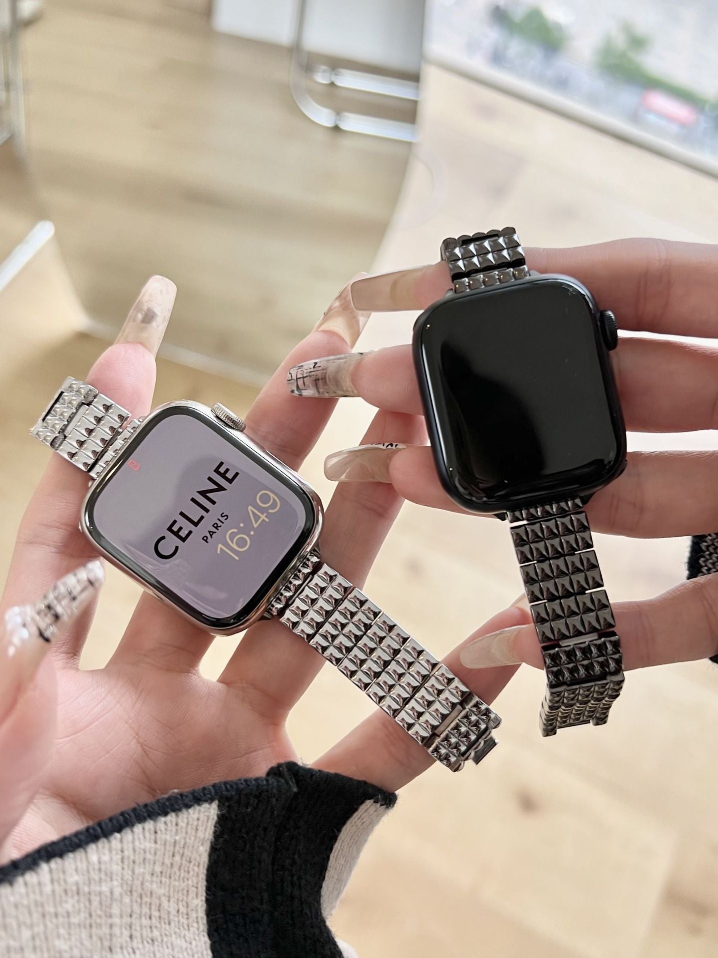 Web Based Cross Check Versatile Small Fragrance Metal Bracelet Strap