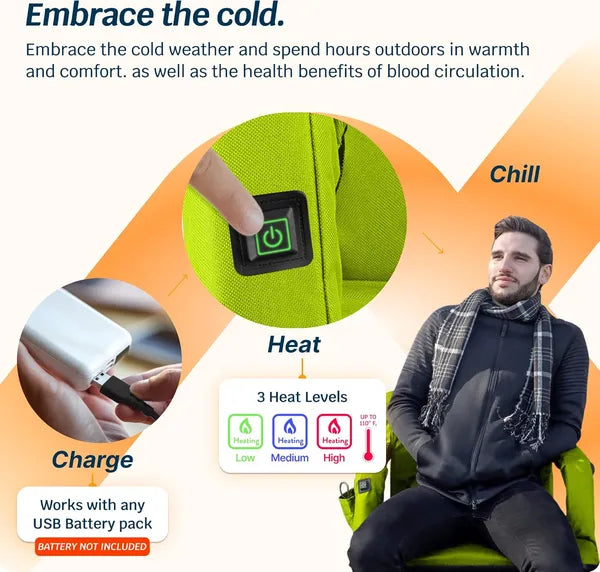Web Based Alpcour Heated Reclining Stadium Seat For Bleachers With Back Support