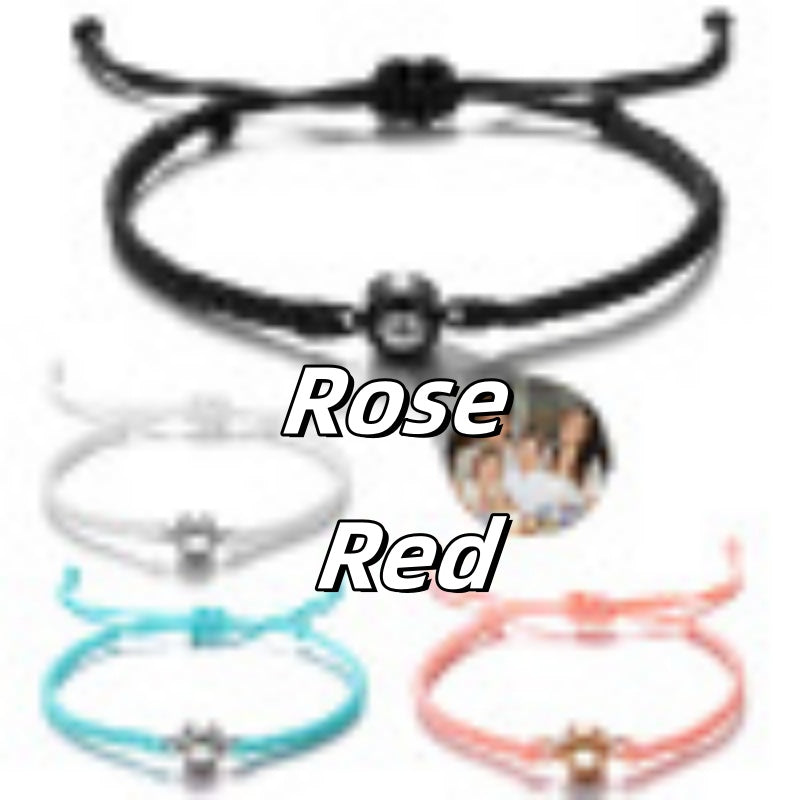 Web Based Projection Bracelets Circle Photo Bracelet Customized Colorful Woven Projection Bracelet Adjustable