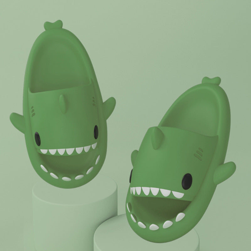 Web Based Adult's Slippers Indoor Outdoor Funny Shark Cartoon