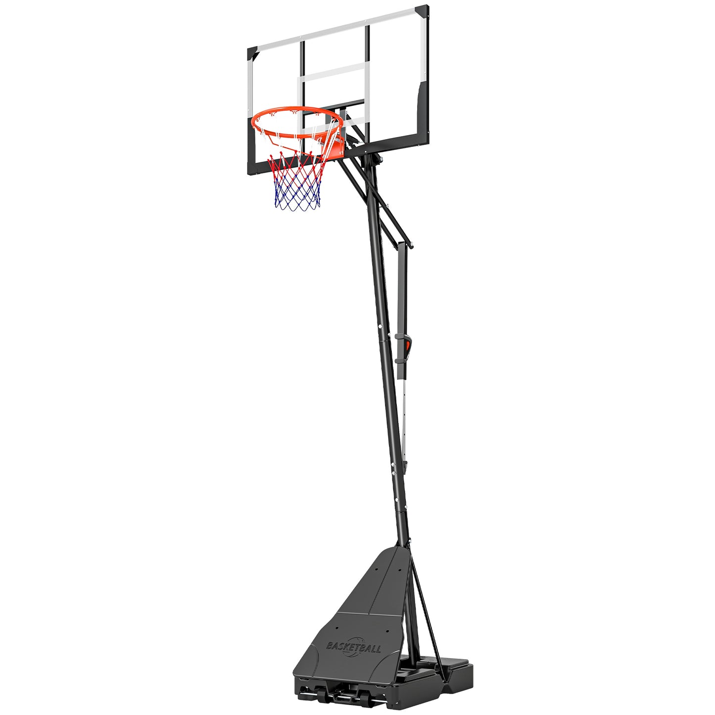 Web Based Portable Basketball Hoop Outdoor, 8-10ft Adjustable Basketball Goal, 47 Inch Shatterproof Backboard, Action Grip