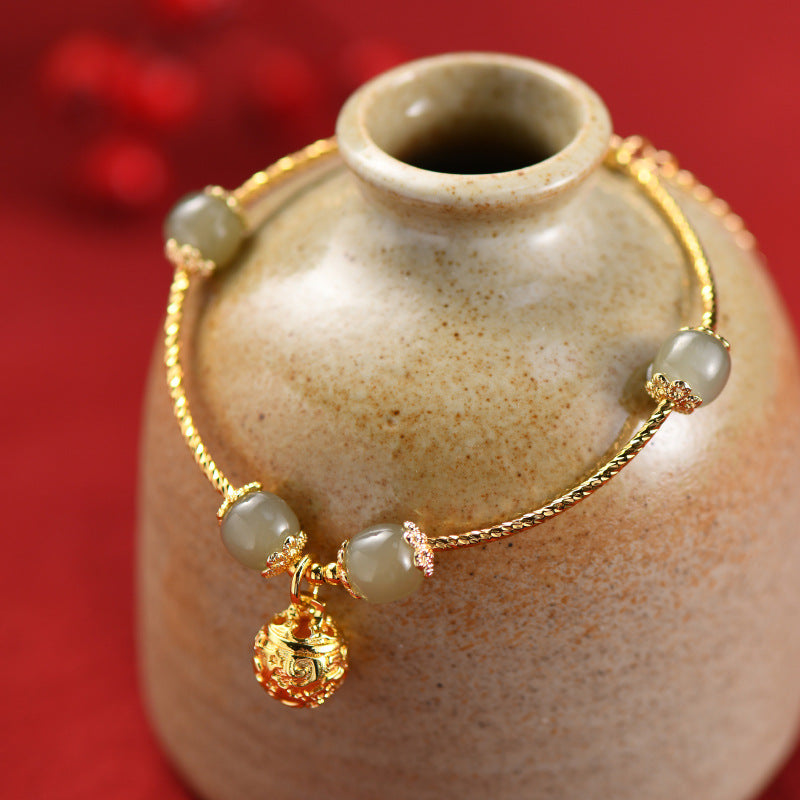 Web Based Flower Transfer Bead Double Layer Bracelet