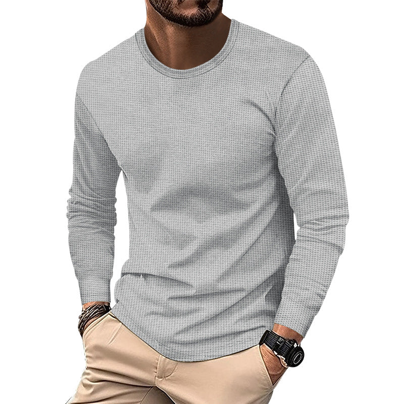 Web Based Round Neck Waffle Casual Top For Men