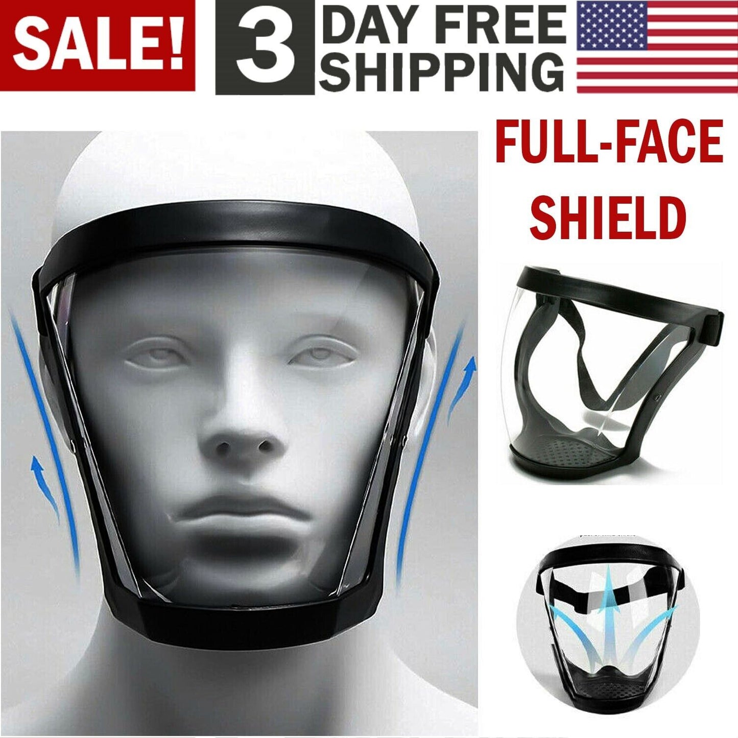 Web Based Full Face Super Protective Mask Anti-fog Shield Safety Transparent Head Cover