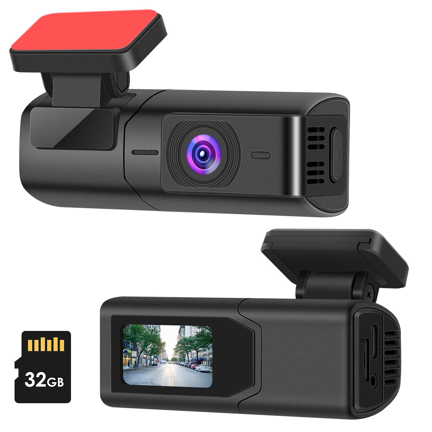 Web Based 1Pc 2K HD Front Dash Cam For Car With IPS Screen Night Vision Loop Recording Included 32G Storage Card 140 Degree Wide Angle WiFi App Control Front Dashcam