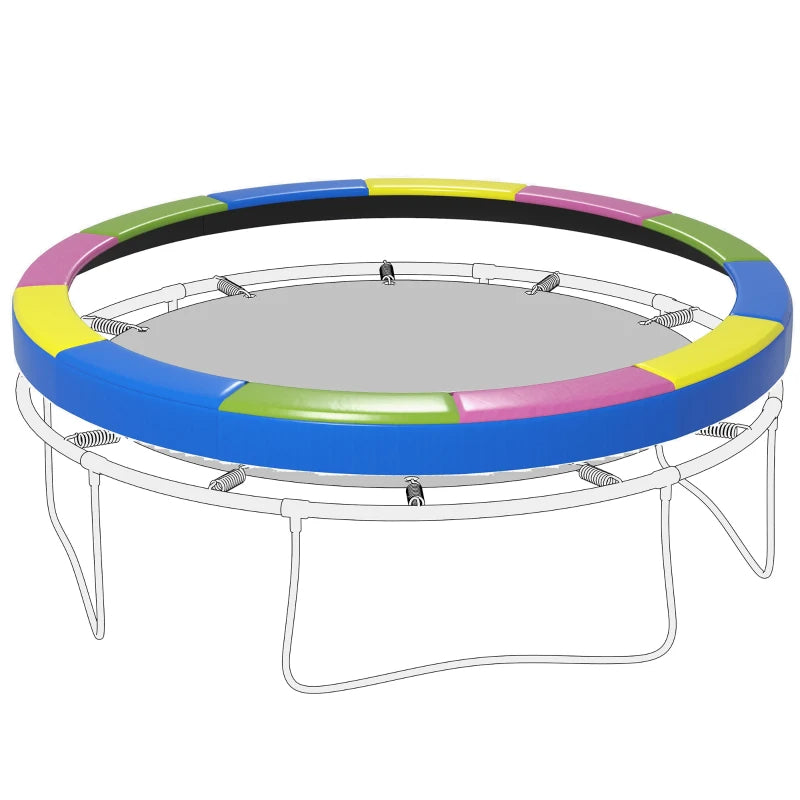 Web Based 14FT Trampoline Spring Cover, Safety Trampoline Pad Replacement, Waterproof And Tear Resistant, All Weather Trampoline Accessories, Multi Color