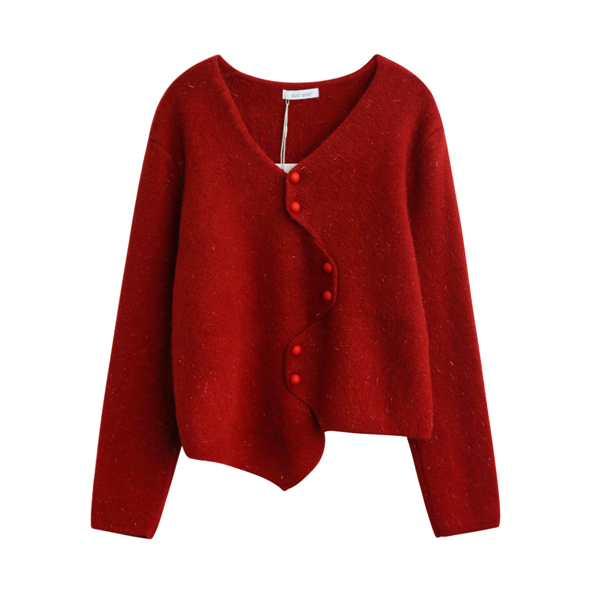 Web Based Irregular V Collar Womens Knitwear Sweater, Fuzzy Sweater, Loose Knit Fuzzy Women's Outerwear, Hand Knit Ribbed Cardigan, Spring Clothing