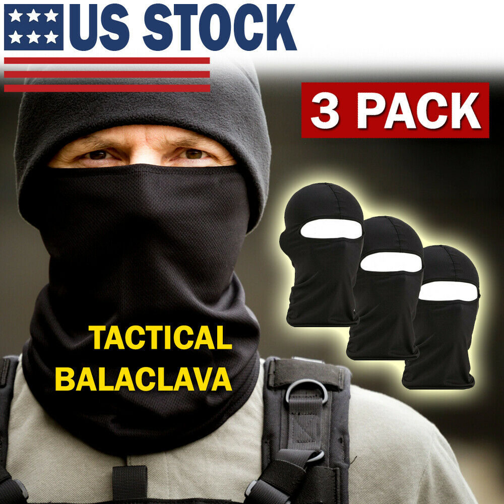 Web Based 3 Pack Tactical Balaclava Thin Full Face Mask Lightweight Motorcycle Warmer Ski