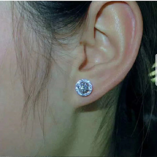 Web Based Jade Moissanite 925 Silver To Create Men's And Women's Stud Earrings
