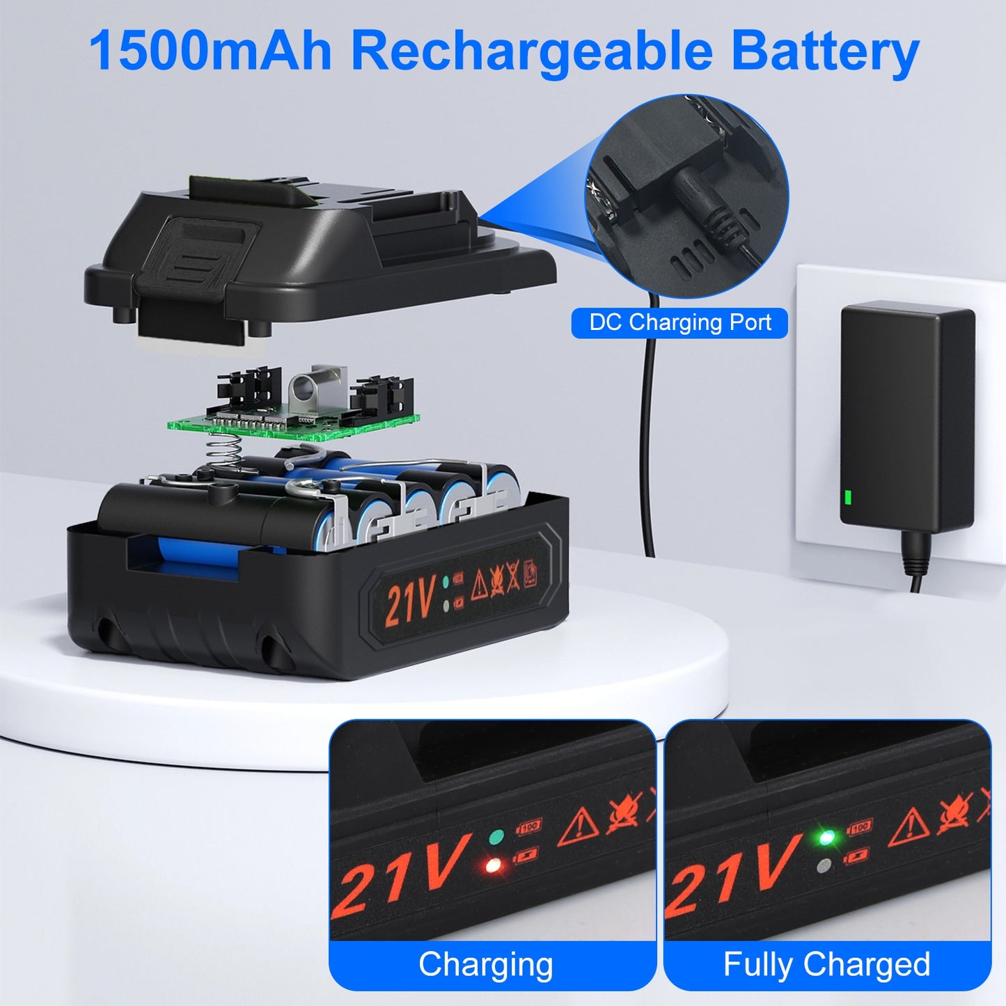 Web Based 1Pc 140W 150PSI 21V Battery Powered Tire Inflator Cordless Air Inflator Digital Air Compressor With LED Light For Cars Motorcycles Bicycles Balls