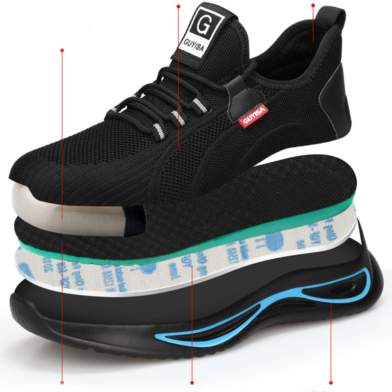 Web Based Steel Toe Shoes For Men Work Safety Shoes Nonslip Indestructible Sneakers
