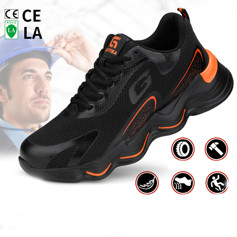 Web Based Steel Toe Shoes For Men Work Safety Shoes Nonslip Indestructible Sneakers