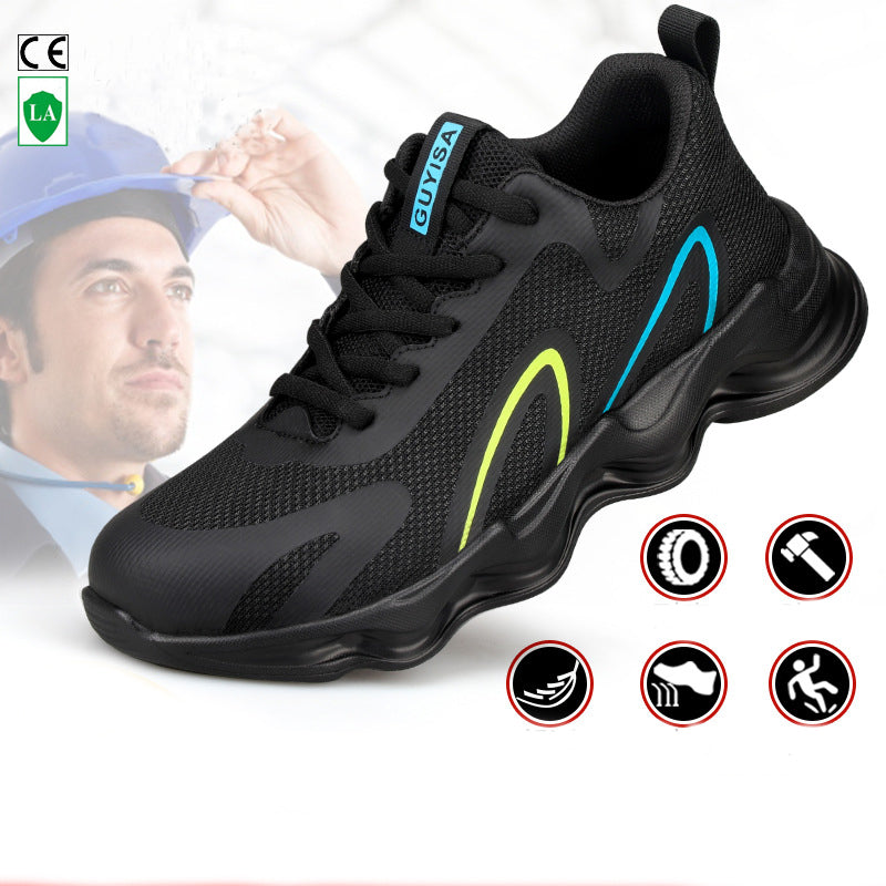 Web Based Steel Toe Shoes For Men Work Safety Shoes Nonslip Indestructible Sneakers